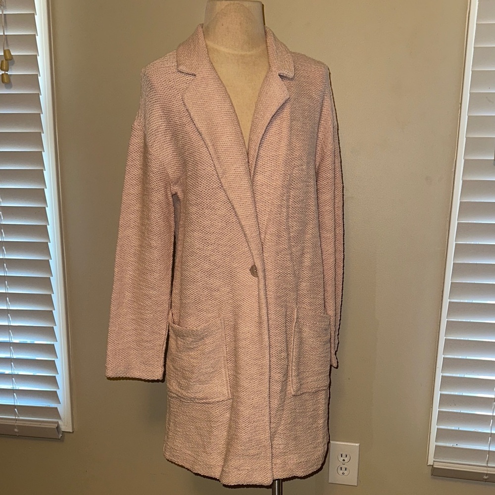 Tribal Light Pink Knit Blazer Coat